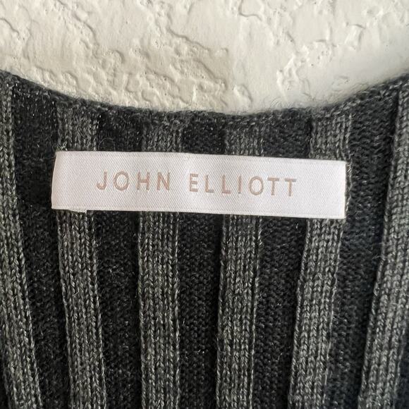 John Elliott Gemini Rib Bandeau Bodycon Midi Tank Dress Grey 1/Small Wool Z16 - Picture 9 of 9